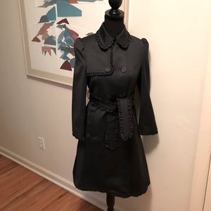 Poesia Chris Chang Wool Blend Trench Style Dress Coat Girls Size 14
